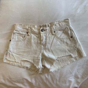 White Free People Jean Shorts
